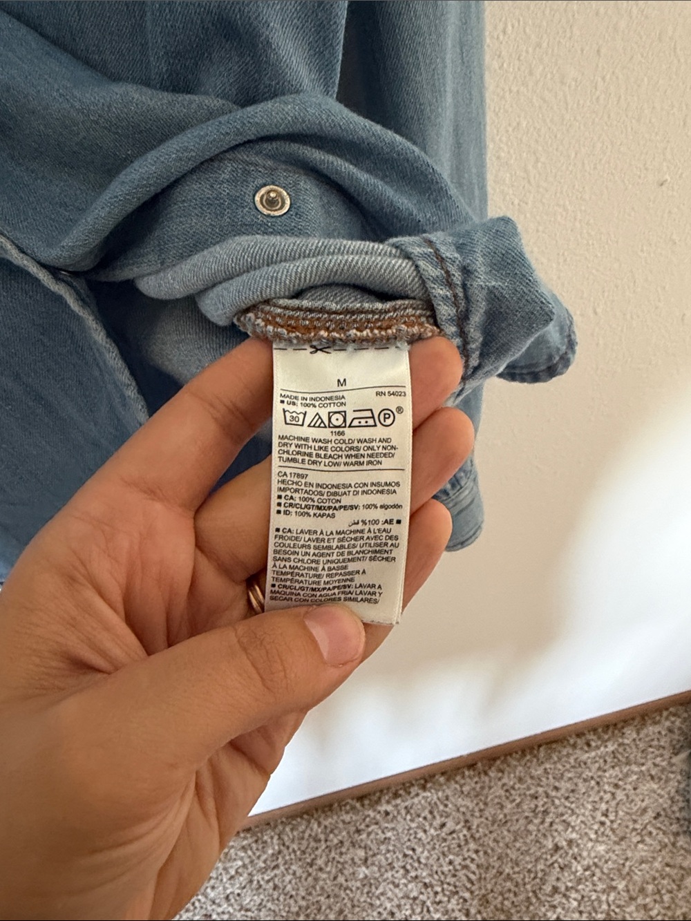 Light Blue Denim Button-Up - Picture 4 of 5